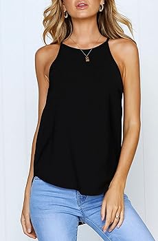 Womens Tank Top Racerback Halter Tops Sleeveless Shirts Spaghetti Strap Camisole Casual Summer Basic Blouses